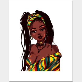 African Black Woman Ghana Roots Posters and Art